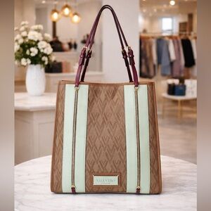 Valentino Garavani Tote with Mint and Burgundy Accents